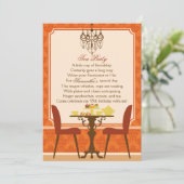 Herfst Verjaardagsthee Party Kaart (Staand voorkant)