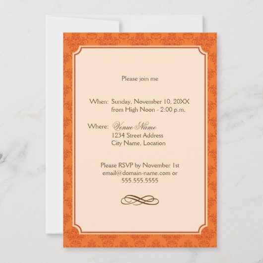 Herfst Verjaardagsthee Party Kaart (Achterkant)