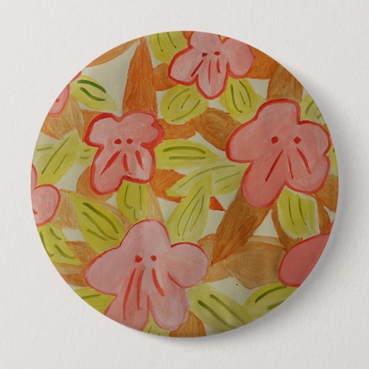 Herfst - Verkleurde bloembleem Ronde Button 4,0 Cm (Voorkant)