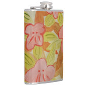 Herfst Verkleurde bloemen Vinyl Wrapped Kolf Heupfles (Rechts)