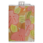 Herfst Verkleurde bloemen Vinyl Wrapped Kolf Heupfles (Achterkant)