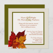 Herfst Verkleurde Leaves Wedding Kaart (Voorkant / Achterkant)