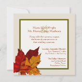Herfst Verkleurde Leaves Wedding Kaart (Voorkant)
