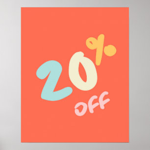 Herfst Verkoopteken, Winkel Signage, 20% korting Poster
