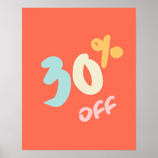 Herfst Verkoopteken, Winkel Signage, 30% korting Poster (Voorkant)