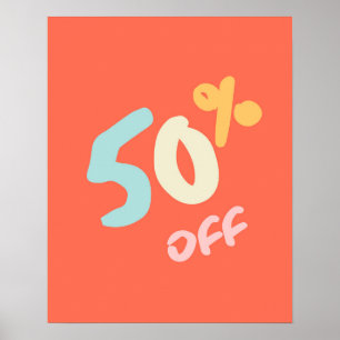 Herfst Verkoopteken, Winkel Signage, 50% korting Poster