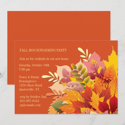 Herfst Verkrachtingsuitnodiging Kaart (Voorkant / Achterkant)