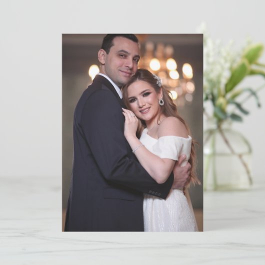 HERFST VERLAAT BRUILOFT FOTO UITNODIGINGEN (Staand voorkant)