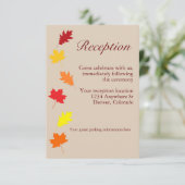 Herfst verlaat bruiloft receptie informatiekaartje (Staand voorkant)