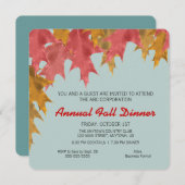 Herfst verlaat Business Herfst Diner Kaart (Voorkant / Achterkant)