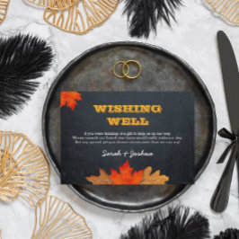 Herfst Verlaat Chalkboard Wedding Wishing Well Informatiekaartje