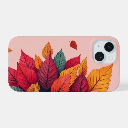 Herfst verlaat design hoesje iPhone 15 case (Achterkant horizontaal)