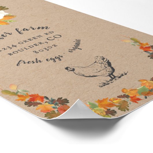 herfst verlaat familie boerderij kraft poster (Hoek)