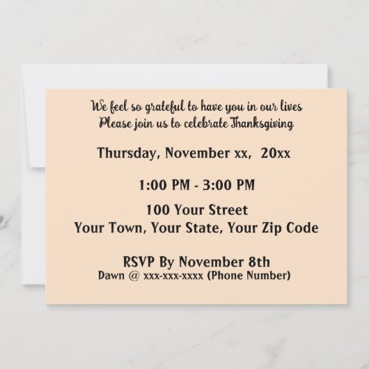 Herfst verlaat feestuitnodiging kaart (Achterkant)