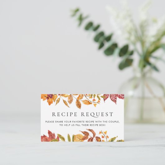 Herfst Verlaat Garland Recept Aanvraag Trouwen Informatiekaartje (Staand voorkant)