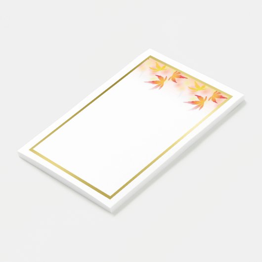 Herfst verlaat gouden rand | Herfst Seizoensgebond Post-it® Notes (Schuin)