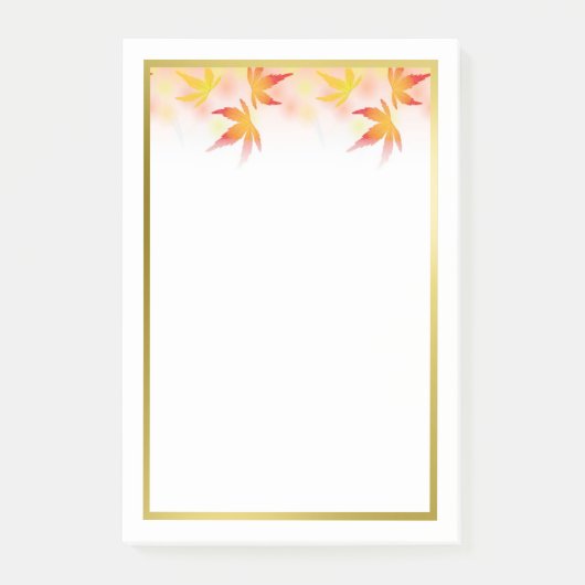 Herfst verlaat gouden rand | Herfst Seizoensgebond Post-it® Notes (Voorkant)