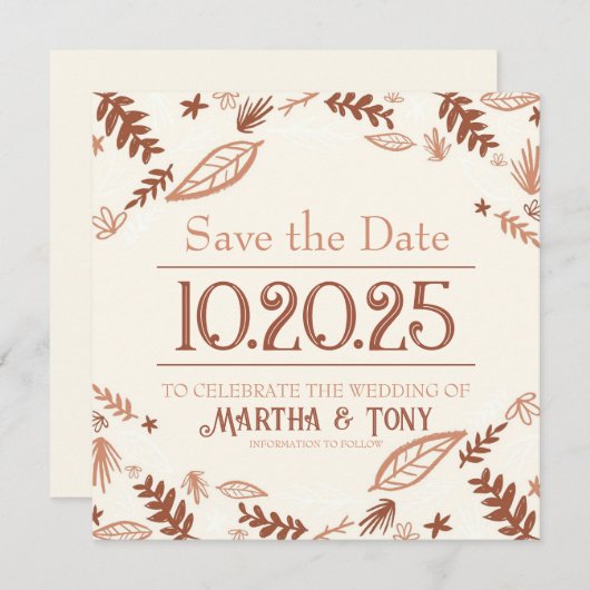 Herfst verlaat Herfst Save the Date (Voorkant / Achterkant)