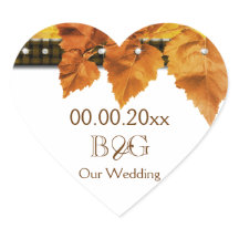 Herfst verlaat land bruiloft zegel #2