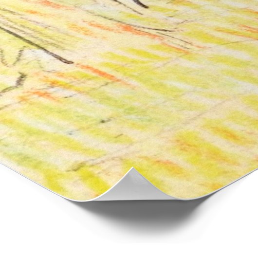 Herfst verlaat landschapsschetskunst poster (Hoek)