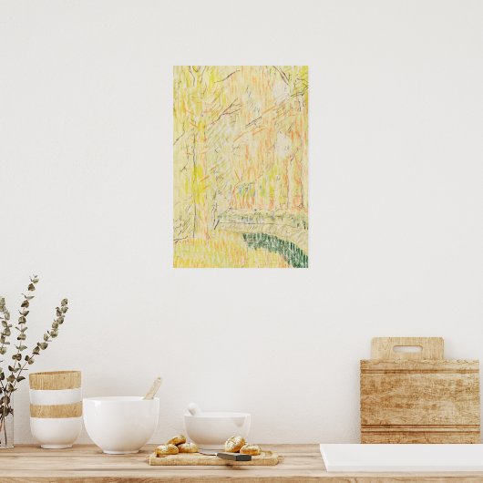 Herfst verlaat landschapsschetskunst poster (Keuken)