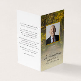 Herfst verlaat Lane begrafenis gedenkteken Visitekaartje