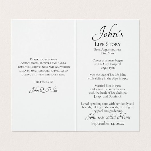 Herfst verlaat Lane begrafenis gedenkteken Visitekaartje (Binnenkant ongevouwen)