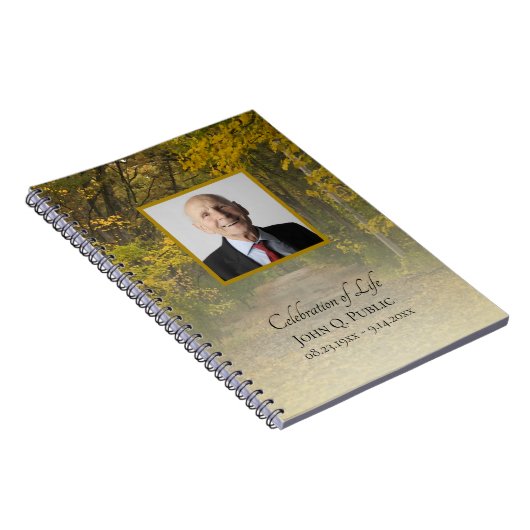 Herfst verlaat Lane Viering van het leven begrafen Notitieboek (Rechterzijde)