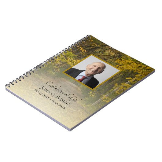 Herfst verlaat Lane Viering van het leven begrafen Notitieboek (Linkerzijde)