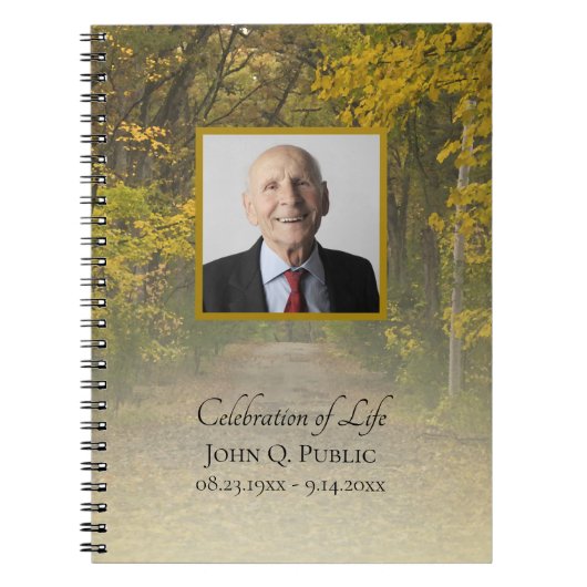 Herfst verlaat Lane Viering van het leven begrafen Notitieboek (Voorkant)
