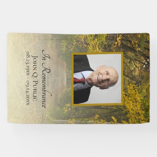 Herfst verlaat Lane Viering van het leven begrafen Spandoek (Horizontaal)