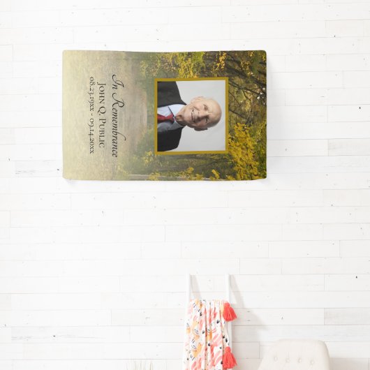 Herfst verlaat Lane Viering van het leven begrafen Spandoek (Insitu)