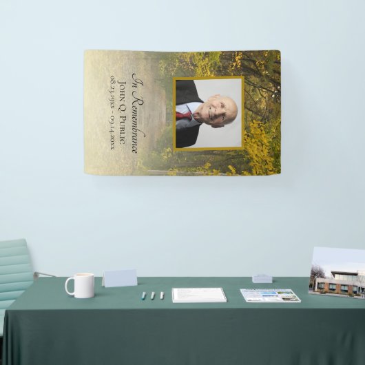 Herfst verlaat Lane Viering van het leven begrafen Spandoek (Beurs)