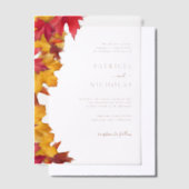 Herfst verlaat minimalistische herfstbruiloft vellum uitnodigingen (Offset)