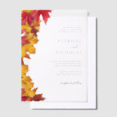 Herfst verlaat minimalistische herfstbruiloft vellum uitnodigingen (Offset)