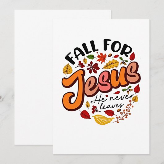 Herfst verlaat nooit de Herfst Thanksgiving Kaart (Voorkant / Achterkant)