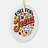 Herfst verlaat nooit de Herfst Thanksgiving Keramisch Ornament (Rechts)