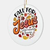 Herfst verlaat nooit de Herfst Thanksgiving Keramisch Ornament (Links)