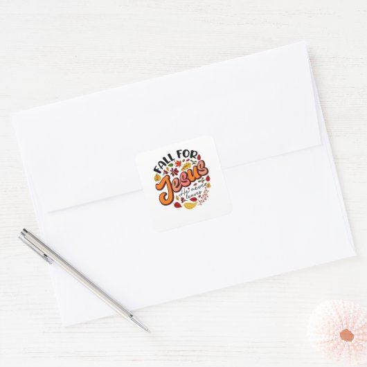 Herfst verlaat nooit de Herfst Thanksgiving Vierkante Sticker (Envelop)