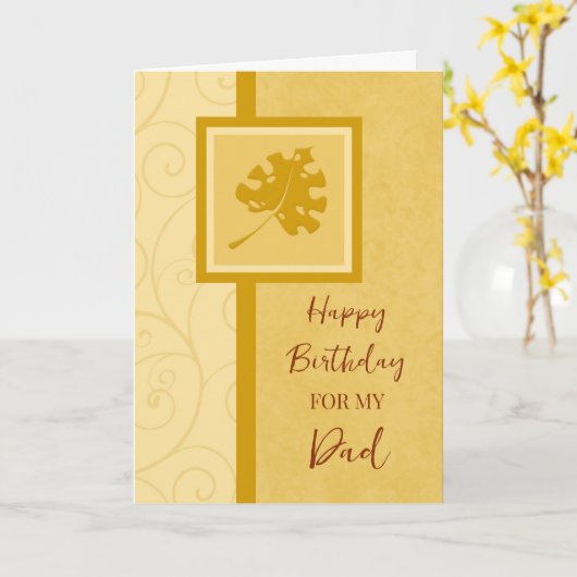 Herfst verlaat papa verjaardag kaart (Gele Bloem)
