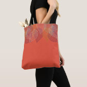 Herfst Verlaat Patroon Oranje Canvas tas (Dichtbij)