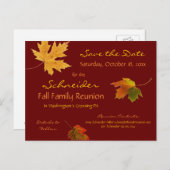 Herfst verlaat reünie, feest, evenement Save the D Aankondigingskaart (Voorkant / Achterkant)