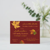 Herfst verlaat reünie, feest, evenement Save the D Aankondigingskaart (Staand voorkant)