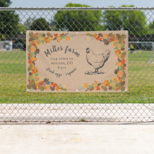 Herfst verlaat Rustic Script boerderij Banner