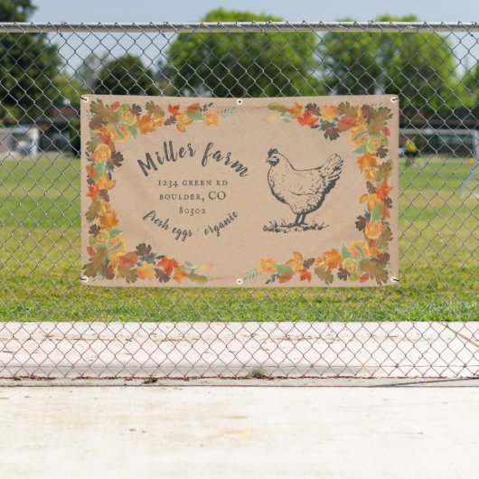 Herfst verlaat Rustic Script boerderij Banner (Insitu)