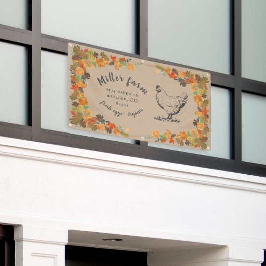 Herfst verlaat Rustic Script boerderij Banner (Buitenkant Gebouw)