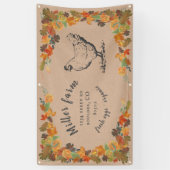 Herfst verlaat Rustic Script boerderij Banner (Verticaal)