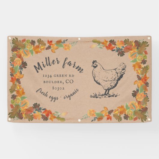 Herfst verlaat Rustic Script boerderij Banner (Horizontaal)