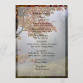 Herfst verlaat rustiek huwelijksprogramma programmakaart (Achterkant)