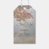 Herfst verlaat rustieke bruiloft cadeaulabel (Voorkant)